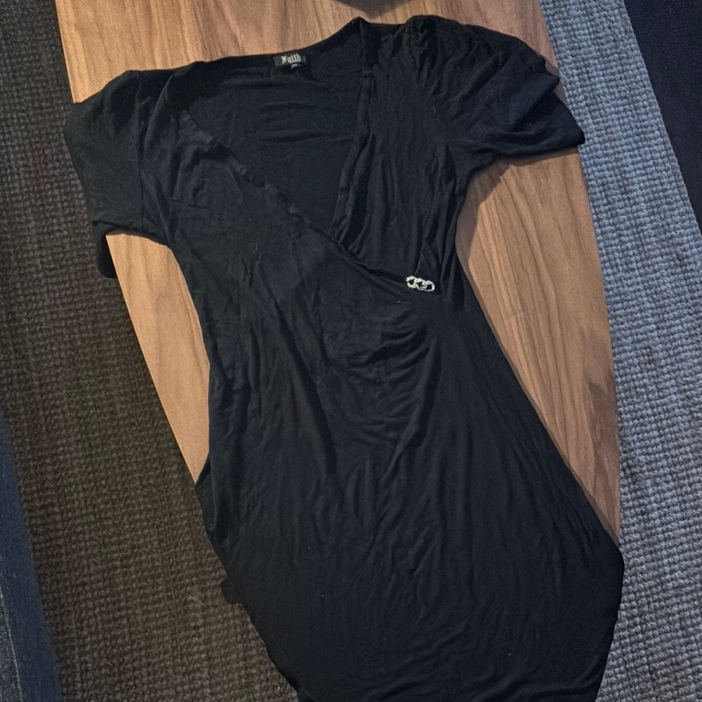 Faith Connexion Black Wrap Dress